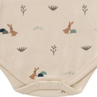 Body manches courtes en coton bio Rabbit (0-3 mois : 50 à 60 cm)
