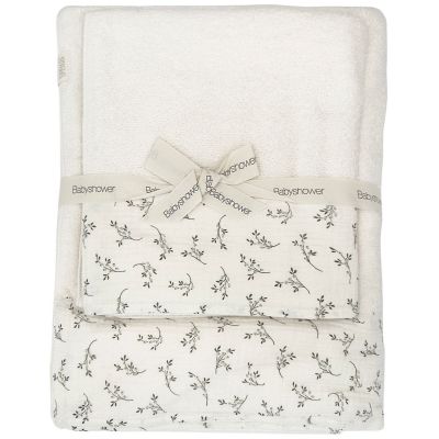 Lot de 2 serviettes de toilette Mini&Max Olive Bloom Babyshower