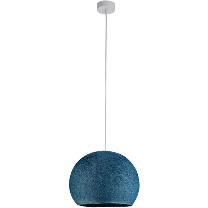 Suspension lumineuse coupole bleu canard La case de cousin paul