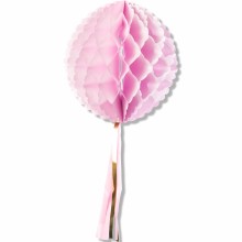 Boule en papier alvéolé tassel rose  par Arty Fêtes Factory