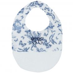Bavoir à pression Toile de Jouy bleu - Tartine et Chocolat