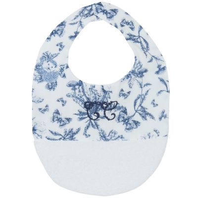 Bavoir à pression Toile de Jouy bleu Tartine et Chocolat