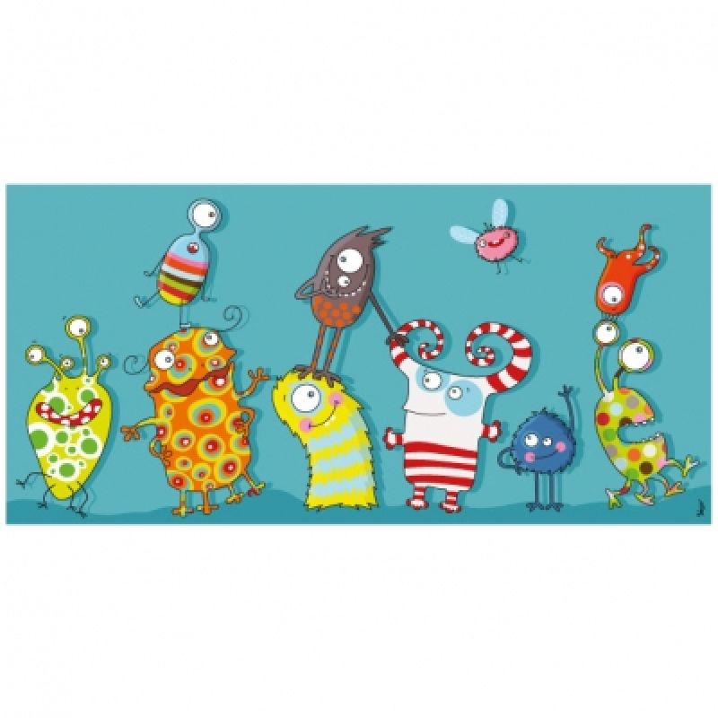 Tableau monstres en folie (38 x 78 cm) Série-Golo