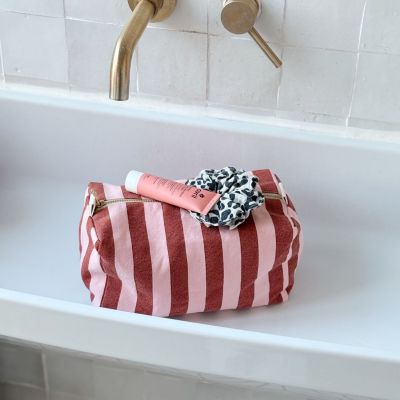 Trousse de toilette Vic rayée Brick-Chamallow