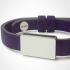 Bracelet cuir Hip-Hop Violet (argent 925° et cuir) - Mikado