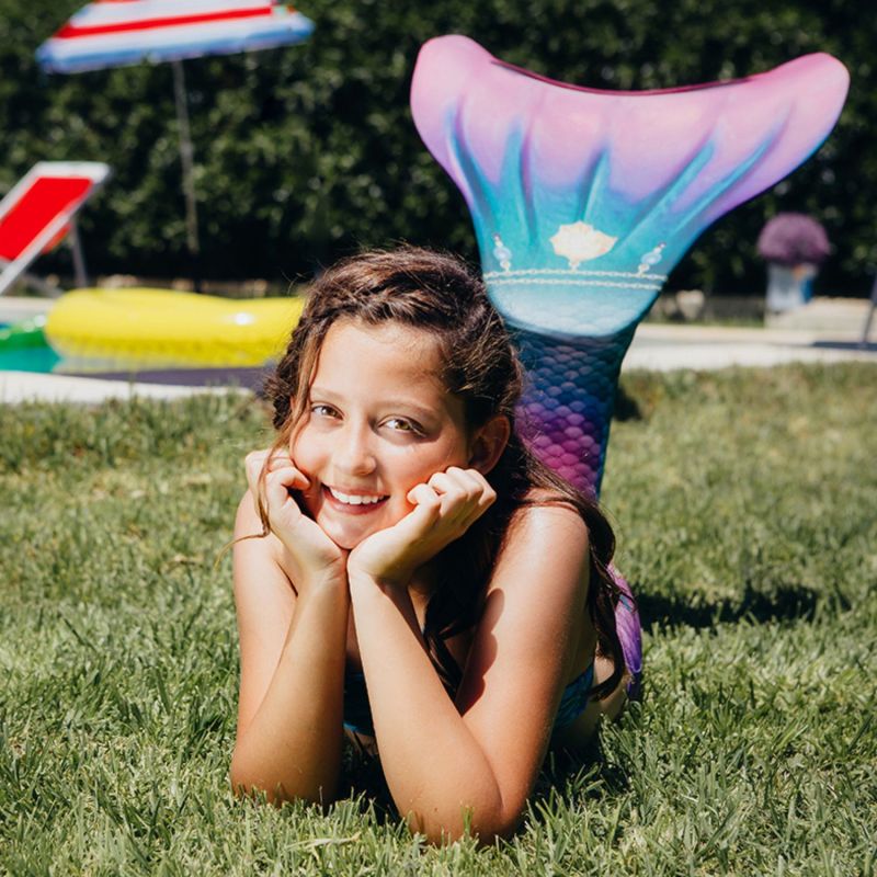 Ensemble 3 pièces queue de sirène Star (taille XS - 8 ans) Kuaki Mermaids Ambiance 2