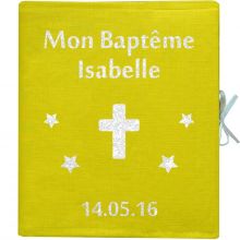 Album photo baptême personnalisable jaune (126 pages)  par Les Griottes