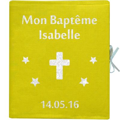 Album photo baptême personnalisable jaune (126 pages) Les Griottes