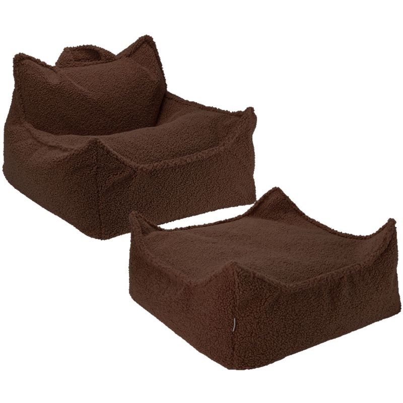 Fauteuil pouf et repose-pieds Warm Hazel molletonné Wigiwama Produit 1