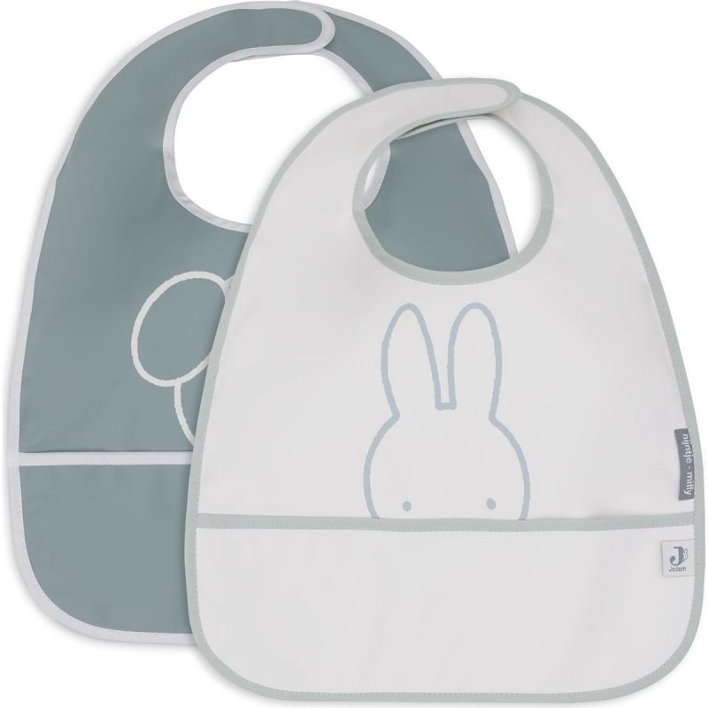 Lot de 2 bavoirs plastifiés Miffy Peekaboo Sea Green Jollein Produit 1 grande taille