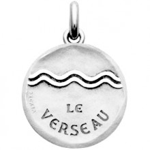 Médaille symbole Verseau (or blanc 750°)  par Becker