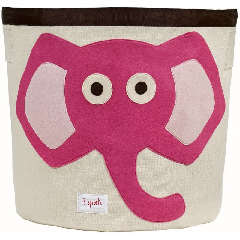 Sac à jouets Eléphant rose 3 sprouts