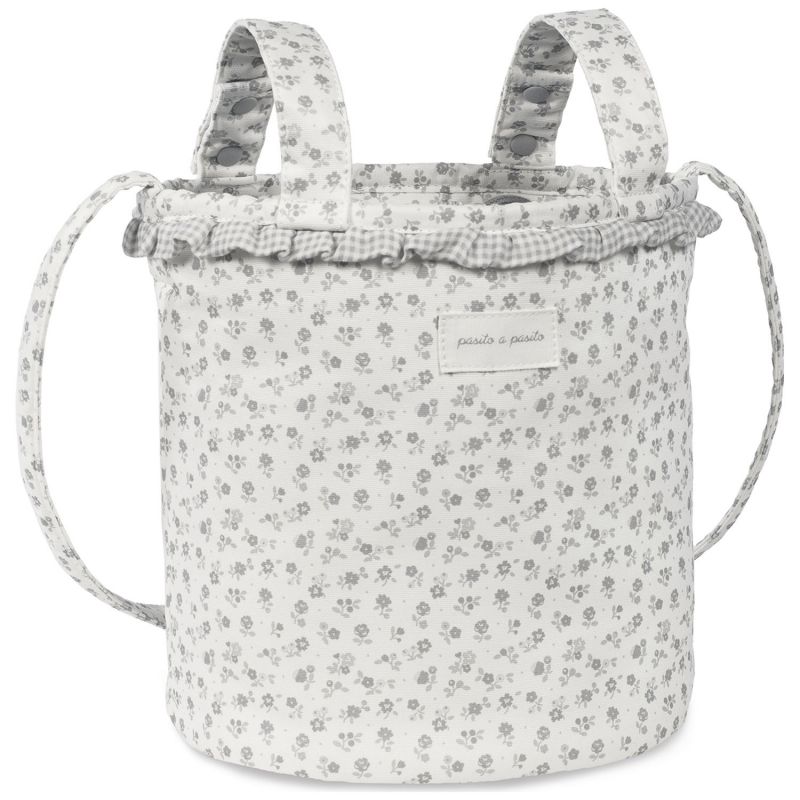 Sac Bucket Little Bloom Fleurs Gris Pasito a pasito Produit 4