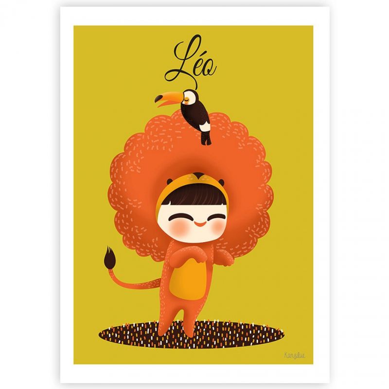 Affiche A3 Les adorables costumés Le lion (personnalisable) Kanzilue