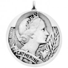 Médaille Sainte Catherine (or blanc 750°)  par Becker