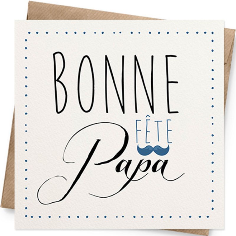 Carte Fête des pères (13 x 13 cm) La Poupette à paillettes