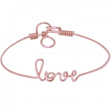 Bracelet Love en fil Gold-filled or rose 585° (14 cm)  par Hava et ses secrets