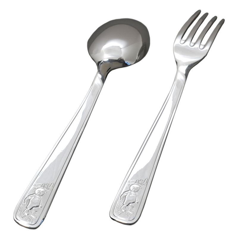 Set de 2 couverts bébé Ours personnalisable dans son coffret (métal argenté) Daniel Crégut