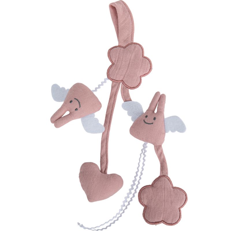 Jouet à suspendre en coton bio vieux rose (20 cm) Trousselier
