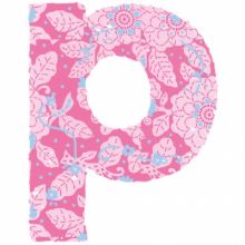 Lettre adhésive P My ABC pink by Anne Cresci  par Lilipinso