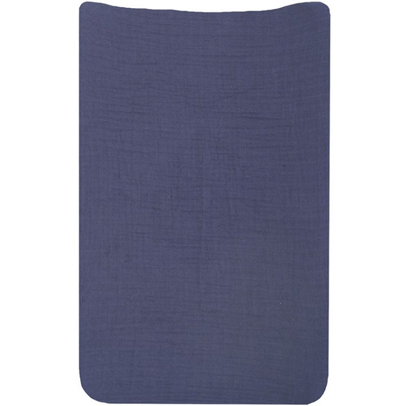 Housse de matelas à langer en coton Marine (70 x 50 cm) Trois Kilos Sept
