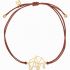 Bracelet sur cordon bordeaux éléphant Origami (vermeil doré) - Coquine