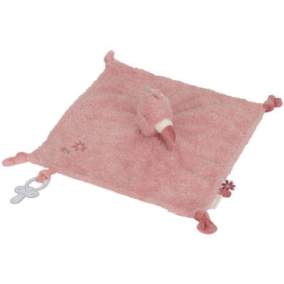 Doudou attache sucette Flamant rose Safari Friends