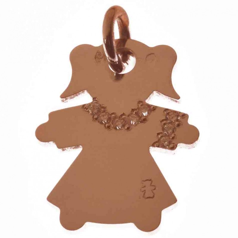 Pendentif petite fille ou petit garçon parure diamant 20 mm (or jaune 750°) Loupidou