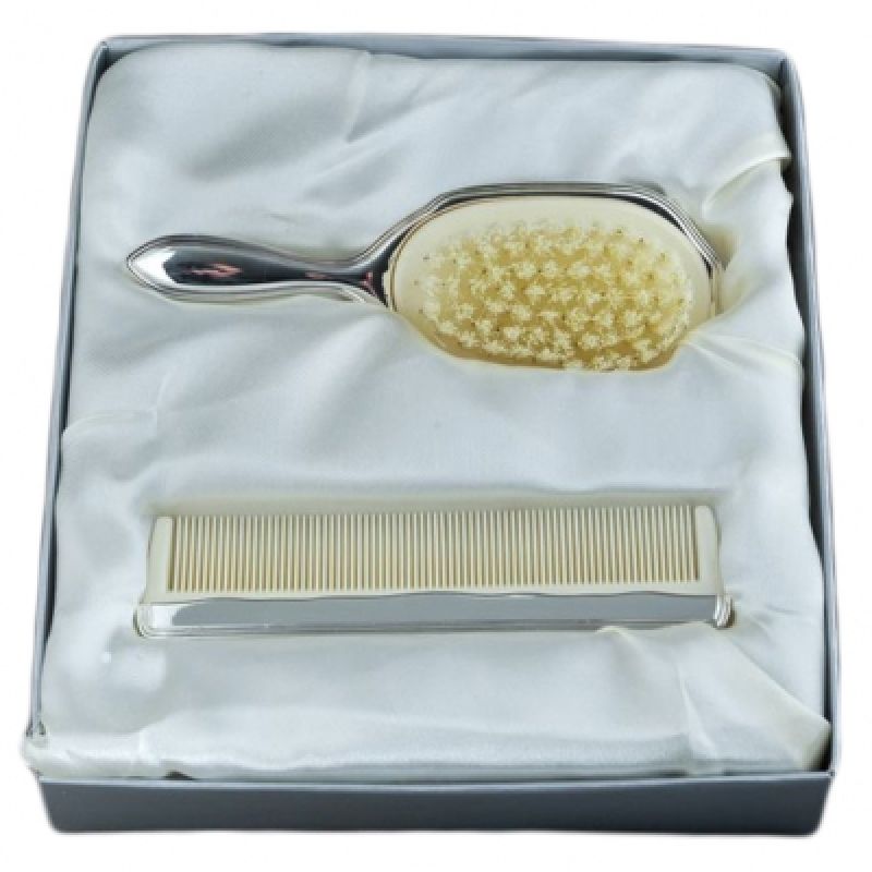 Coffret peigne et brosse à cheveux Filets (métal argenté) Daniel Crégut Produit 1 grande taille