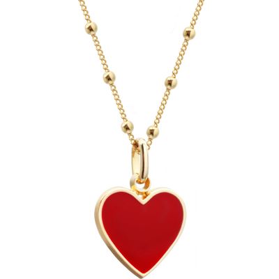 Collier Coeur En Plaqué Or Rose Sur Chaîne - Longueur 45,7 Cm, Cristal Transparent, Fait Main, Neuf Avec étiquettes
