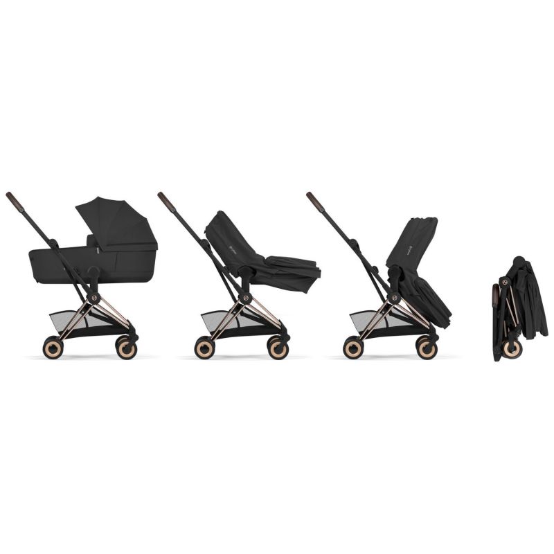 Duo COŸA 2026 Poussette ultra-compacte avec nacelle pliable et Châssis Matt Black Cozy Beige Cybex Produit 4
