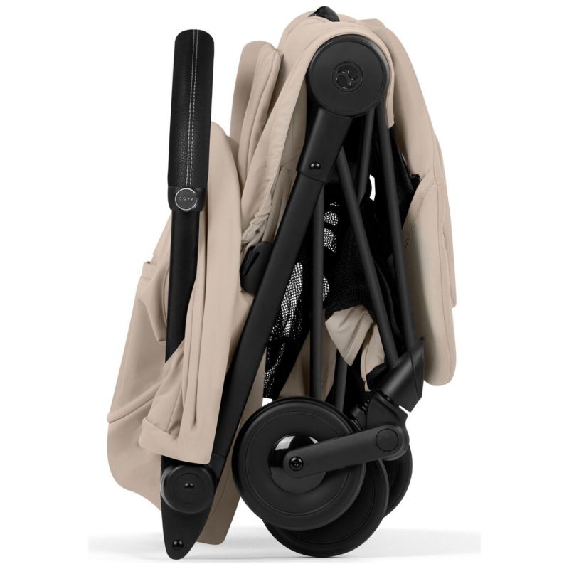 Duo COŸA 2026 Poussette ultra-compacte avec nacelle pliable et Châssis Matt Black Cozy Beige Cybex Produit 9