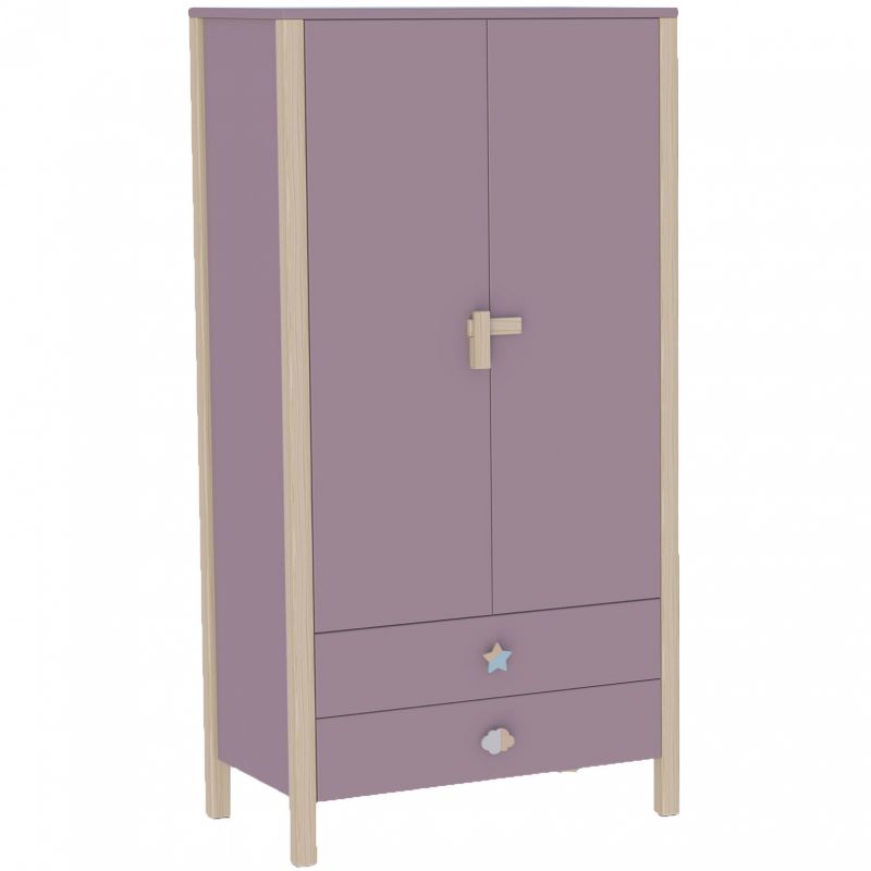 Armoire 2 portes Ninon Figue (poignées personnalisables) Théo