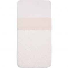 Drap de berceau en coton Ruffle Natural (75 x 100 cm) - Jollein