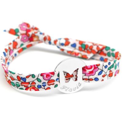 Bracelet Liberty ruban papillon personnalisable (argent 925°)  par Petits trésors