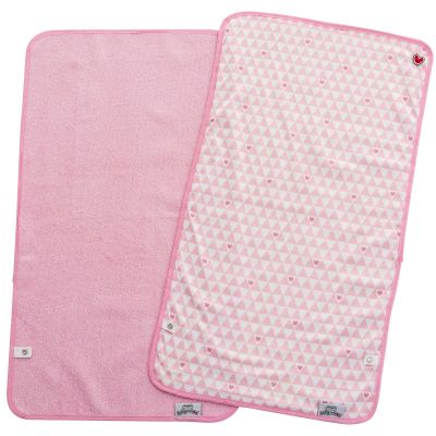 Lot de 2 serviettes de matelas à langer coeur rose (35 x 65 cm) BabyToLove