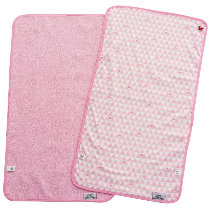 Lot de 2 serviettes de matelas à langer coeur rose (35 x 65 cm) Baby to Love