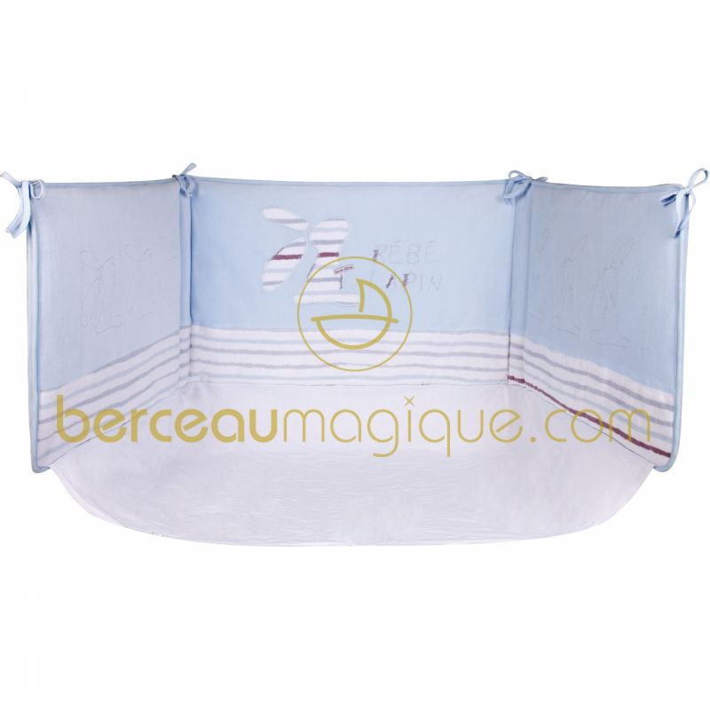 Tour de lit avec fond Aquarelle bleue Sucre d'orge