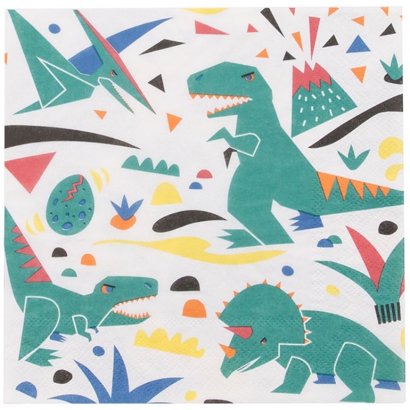 Lot de 20 serviettes en papier dinosaure Jurassic Park My Little Day