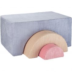 Ensemble de jeu arc-en-ciel Blueberry Blue velours côtelé - Wigiwama