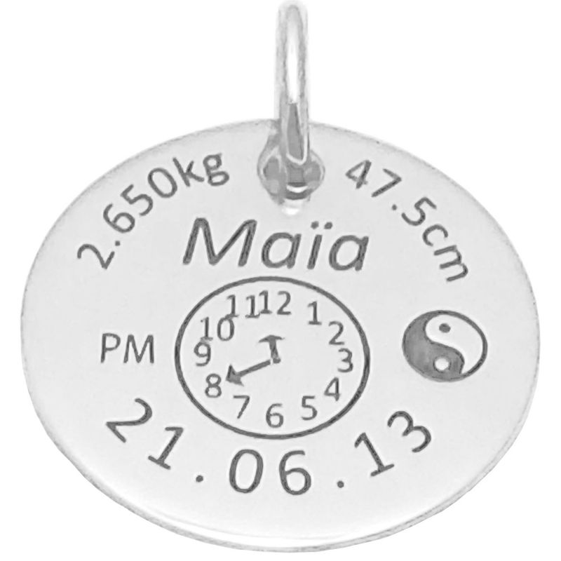 Médaille signe Yin et Yang (argent 925°) Alomi