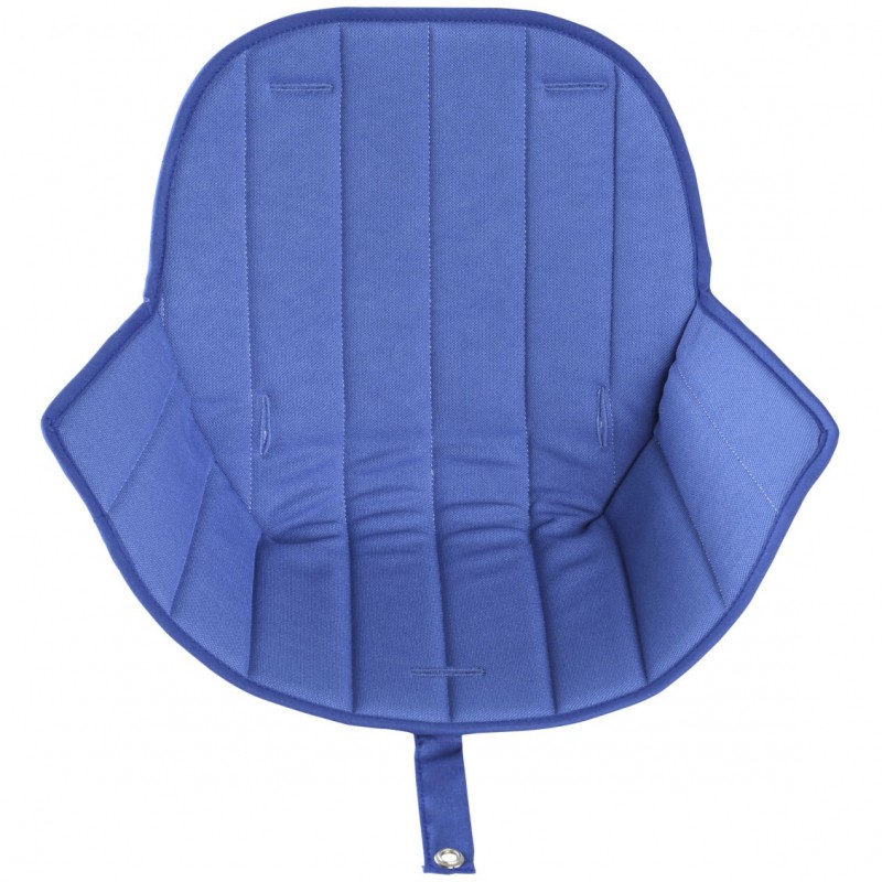 Assise tissu chaise haute Ovo Luxe bleu Micuna