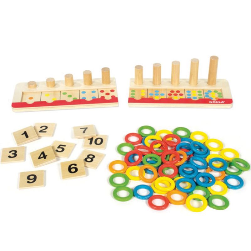 Jeu apprendre à compter Anneaux Colorés Goula