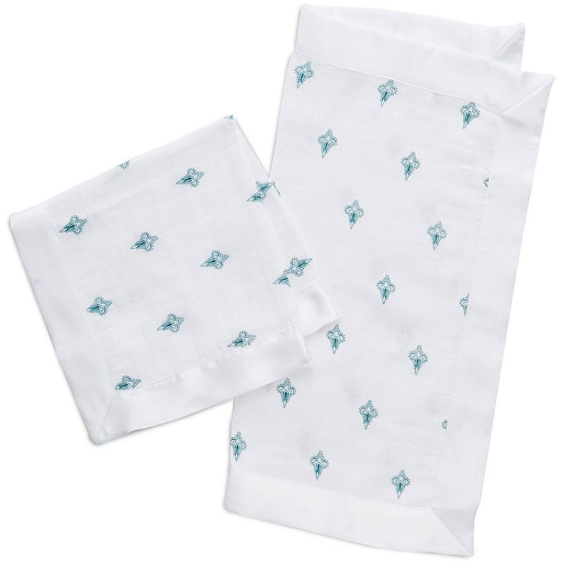 Lot de 2 mini langes doudous Issie Paisley Teal (40 x 40 cm) aden + anais