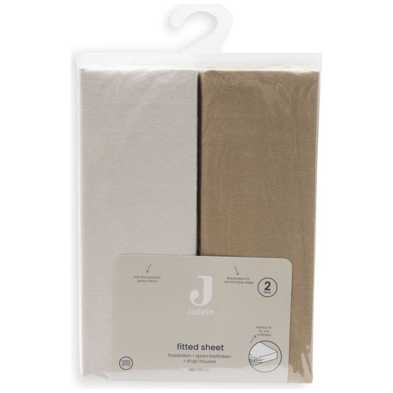 Lot de 2 draps housses en jersey Hazel-Oatmeal (60 x 120 cm) Jollein Packaging 6