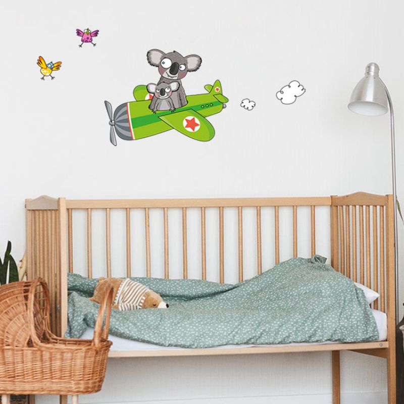Stickers muraux enfant avion koalas Série-Golo