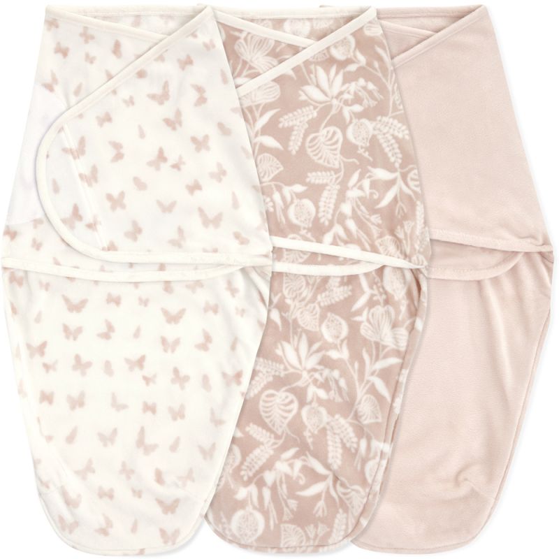 Lot de 3 couvertures d'emmaillotage essentials garden (0-3 mois) aden + anais