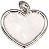 Médaille nacre cœur personnalisable (or blanc 18 carats) - Aubry-Cadoret
