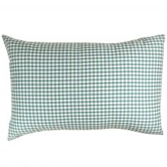 Taie d'oreiller percale de coton Vichy Azur (40 x 60 cm) - Kadolis