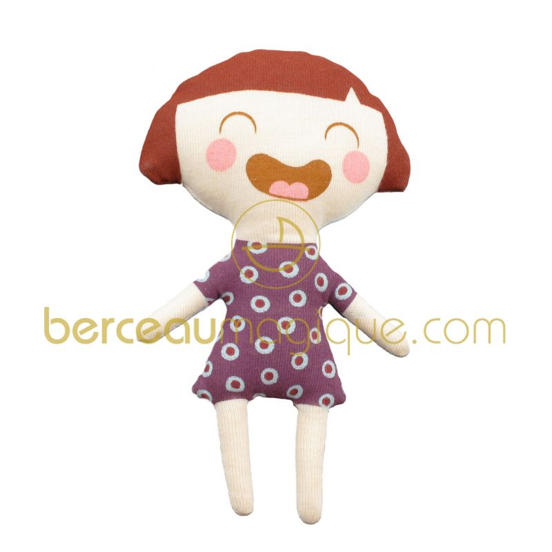Ninon robe pois violets (15 cm) Trousselier